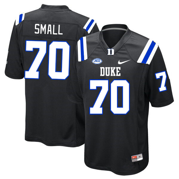 Men #70 Jack Small Duke Blue Devils College Football Jerseys Stitched-Black